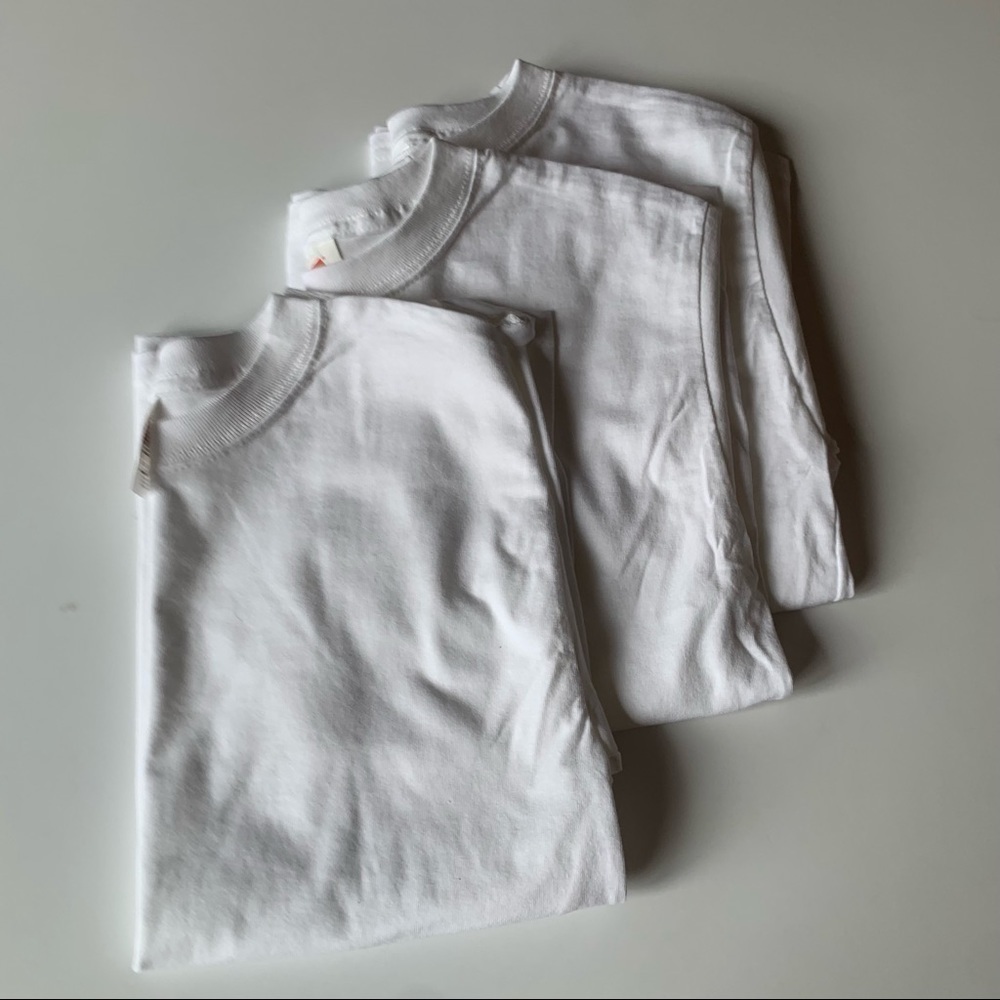 Hanes White T-Shirt Youth Size M 3 Pack Bundle - Picture 3 of 4
